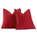 Miulee Pack Of 2 Christmas Red Decorative Pillow Covers 20X20 Inch Soft Chenille Couch Throw Pillows Farmhouse Cushion Covers Wi