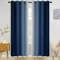 Cosviya Blackout Curtains & Drapes Ombre Navy Curtains 90 Inches Long 2 Panels, Room Darkening Light Blocking Grommet Gradient I