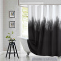 Bestripes Extra Long Fabric Shower Curtain, Black And White Microfiber Cloth Shower Curtains For Bathroom, Modern Waterproof Bat