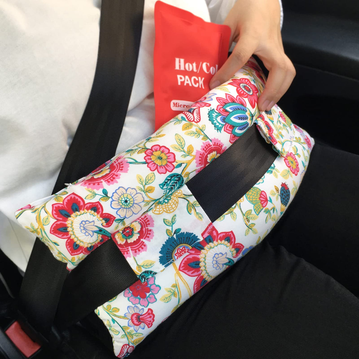 D. Cozy Pillow Abdominal Surgery Seatbelt Pillows With Pocket Myomectomy Comfort Cushion For Belly Incision Tummy Tuck C-Section