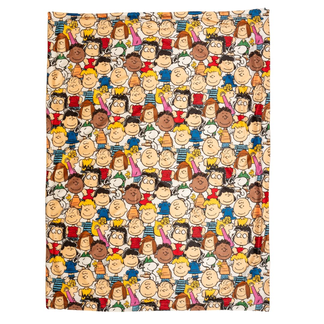 Franco Collectibles Peanuts Snoopy & Pals Bedding Super Soft Cozy Throw, 46 In X 60 In, (100% Officially Licensed Product)