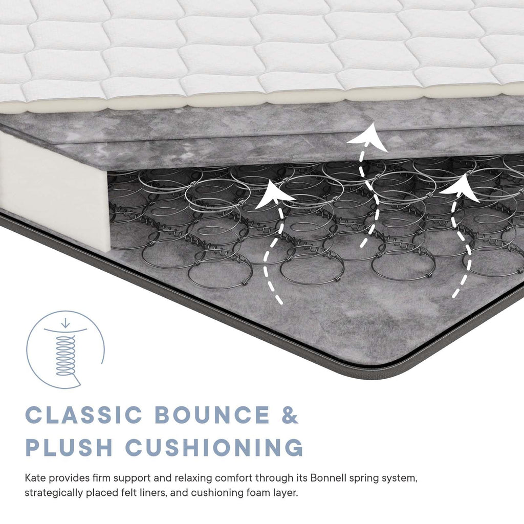 Modway Kate 6    Twin Innerspring Mattress - Firm 6 Inch Twin Innerspring Mattress- 10-Year Warranty