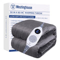 Westinghouse Electric Blanket Heated Throw, Super Cozy Soft Flannel 50'' x 60'' Heated Throw with 6 Fast Heating Levels & 2-10 A