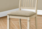 Monarch Specialties I 1265 Dining Chair, 38' Height, Set of 2, Side, Antique White, Beige Linen Look, Transitional