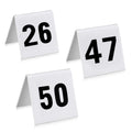 New Star Foodservice 26764 Double Sided Plastic Table Numbers, 26-50, Acrylic, White, 1.7 x 2