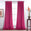 Roslynwood Velvet Curtains 96 inches Long - Home Decor Berry Curtains Drapes for Living Room, Blackout Thermal Insulated Window 