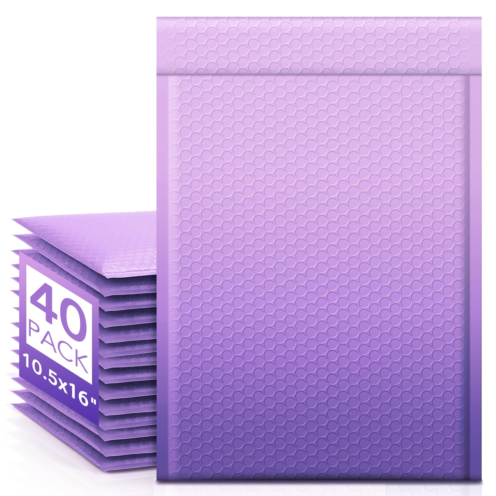Fuxury 40 Pack Large Bubble Mailers 10.5X16 ' Gradient Purple Padded Envelopes Cute Design Mailing Envelopes Bubble Padded Cush