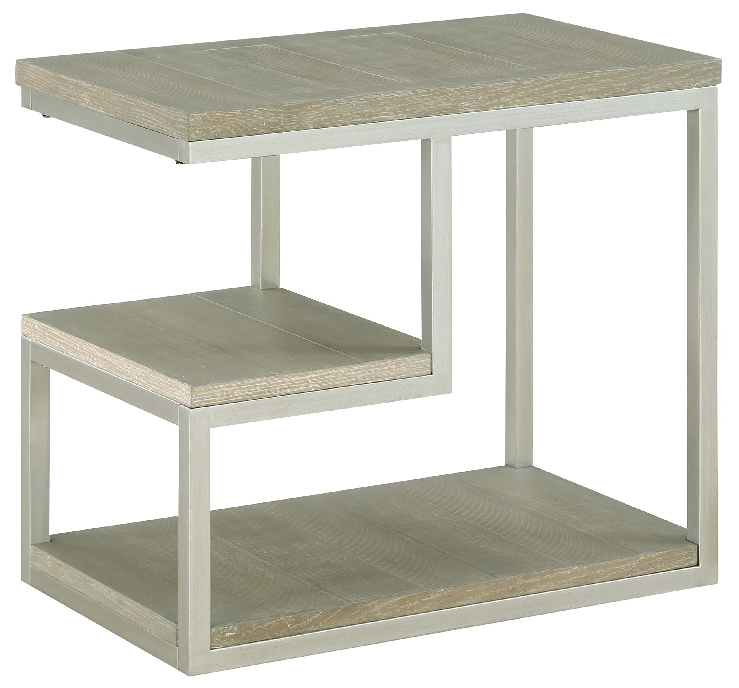 Progressive Furniture Lake Forest II Chairside Table, Musk Gray/Natural
