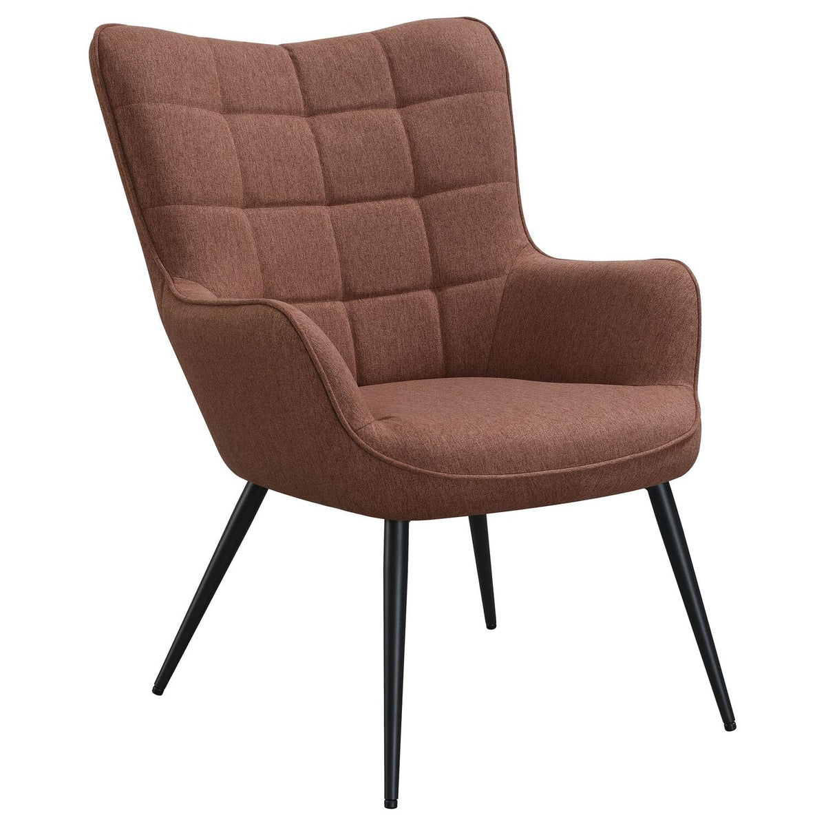 Coaster Home Furnishings Isla Upholstered Flared Arms Accent Chair with Grid Tufted Rust