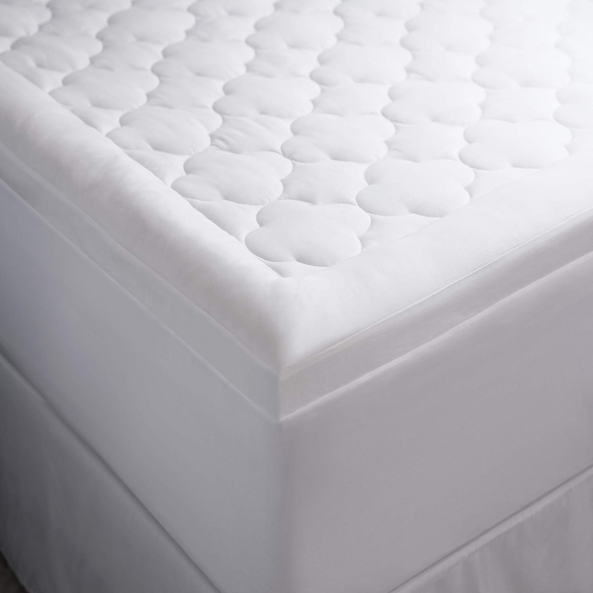 Allied Home Gel Fiber Filled Plush Mattress Topper - Mattress Cover For Feather Bed, 300Tc Cotton Hotel Mattress Topper - Down-A