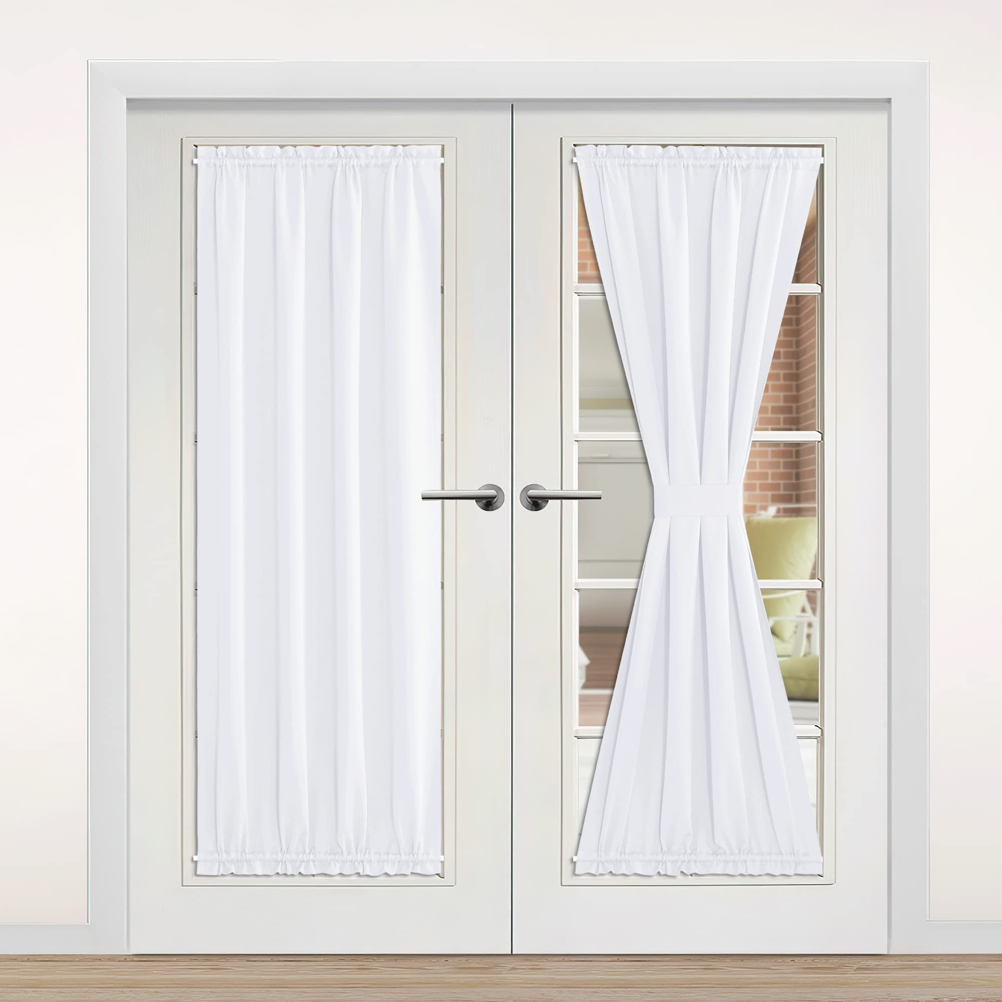 Nicetown Door Curtain For Doorway Privacy, Curtains 80 Inch Length Room Darkening Curtain Cover, Temporary Thermal Insulated Closet Window Curtain For Bedroom, 42' Wide, 1 Pc, Pure White