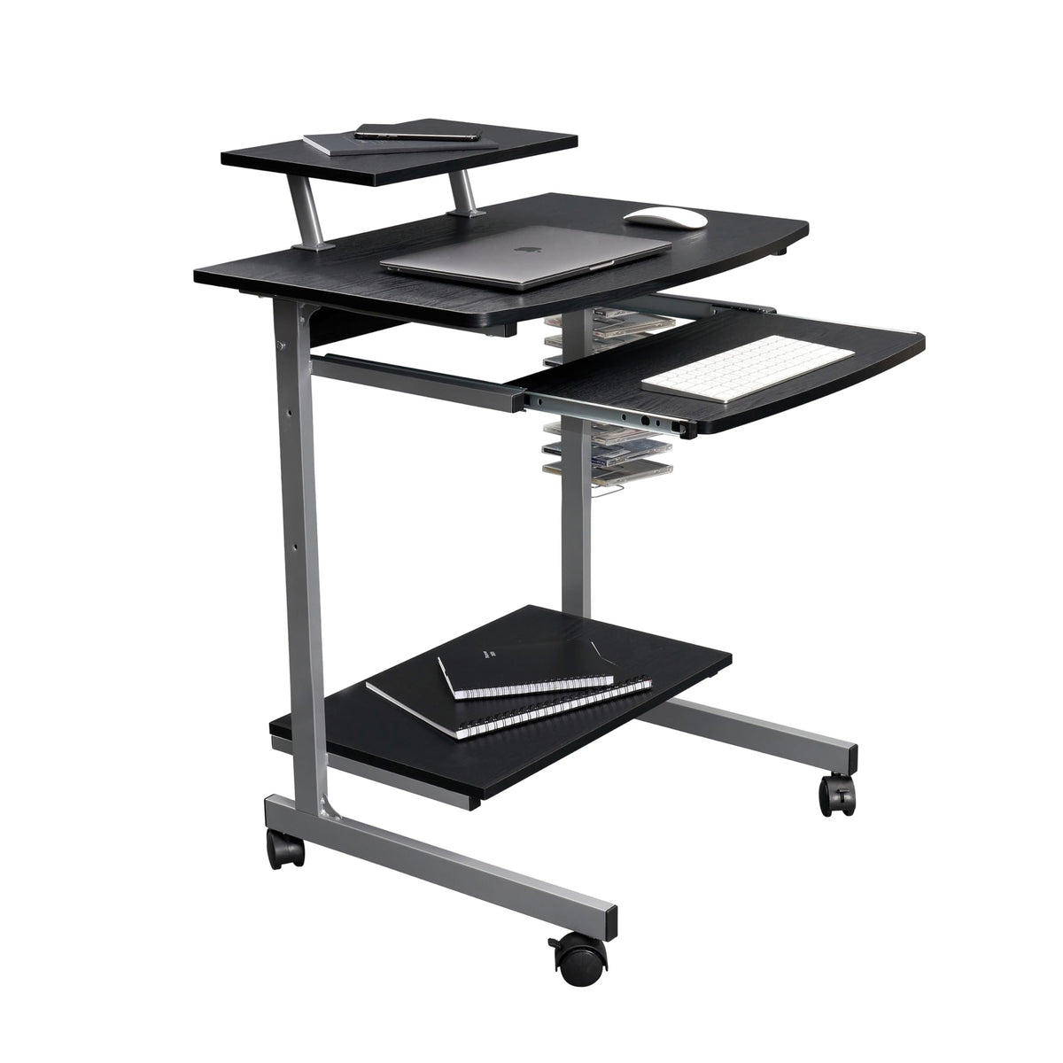 Techni Mobili Compact Computer Cart with Storage, Espresso