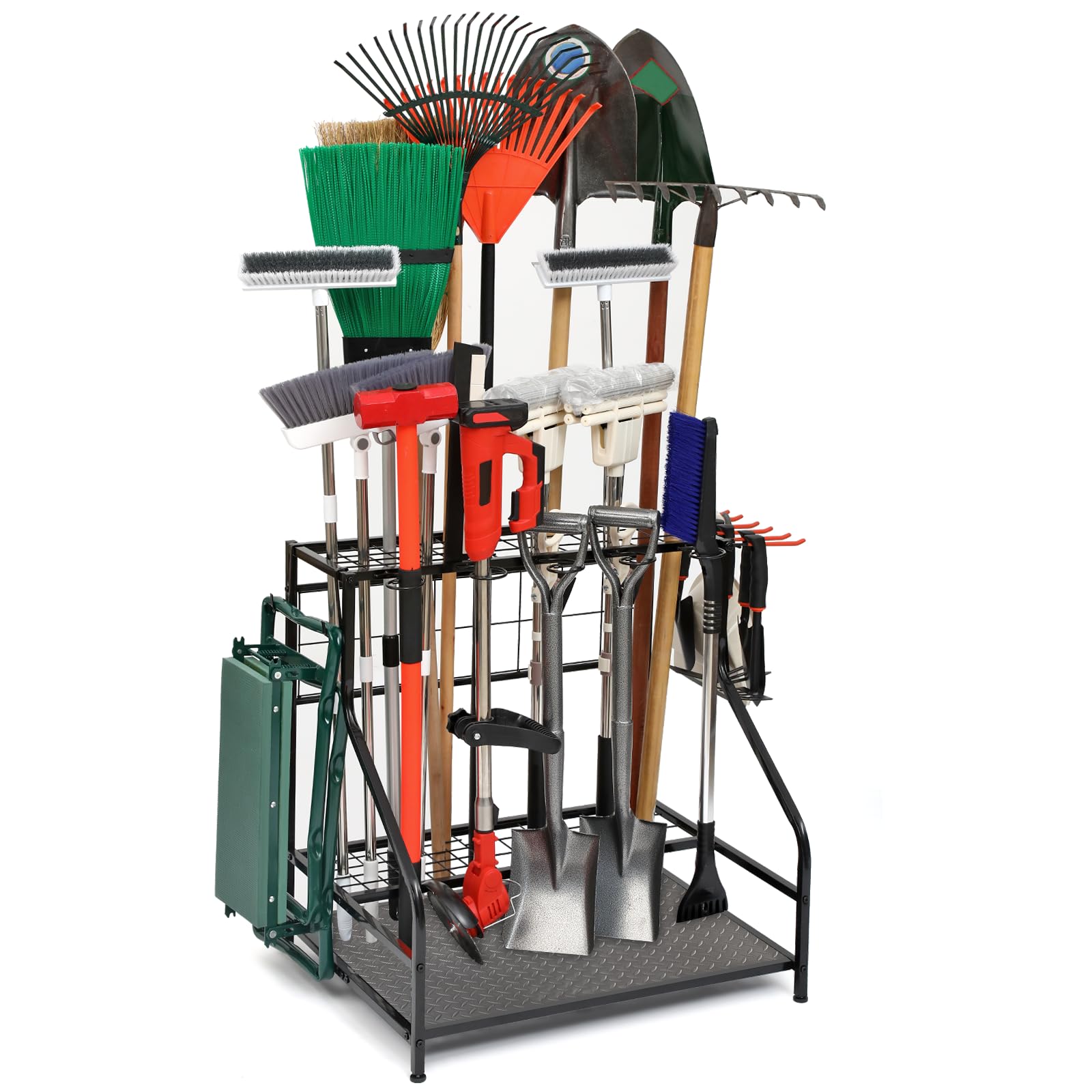 Garden Tool Organizer for Garage, Garden Tool Rack, Up to 58 Long Handled Tools, Yard Tool Holder for Garage, Shed, Outdoor, Too