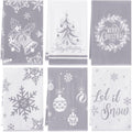 Tatuo 6 Pcs Christmas Kitchen Towels Snowflake Merry Christmas Tree Bell Dish Towels Winter Holiday Hand Towels Absorbent Dishcl