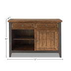 Intercon River 50" Metal Accents and 2 Drawers, Brown Sideboard