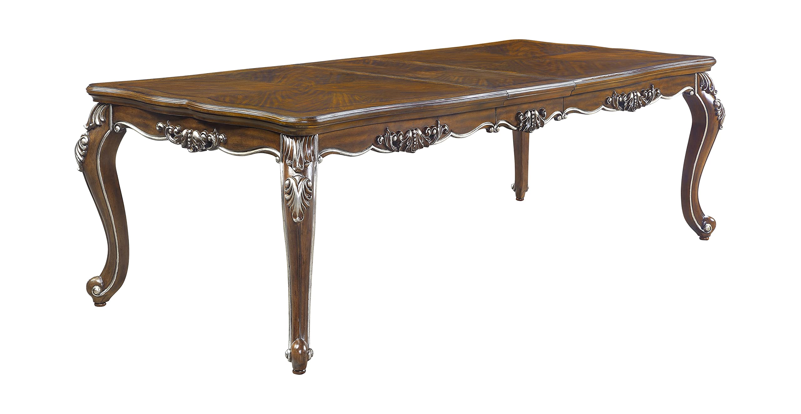 Acme Latisha Wooden Dining Table with Floral Moldings
