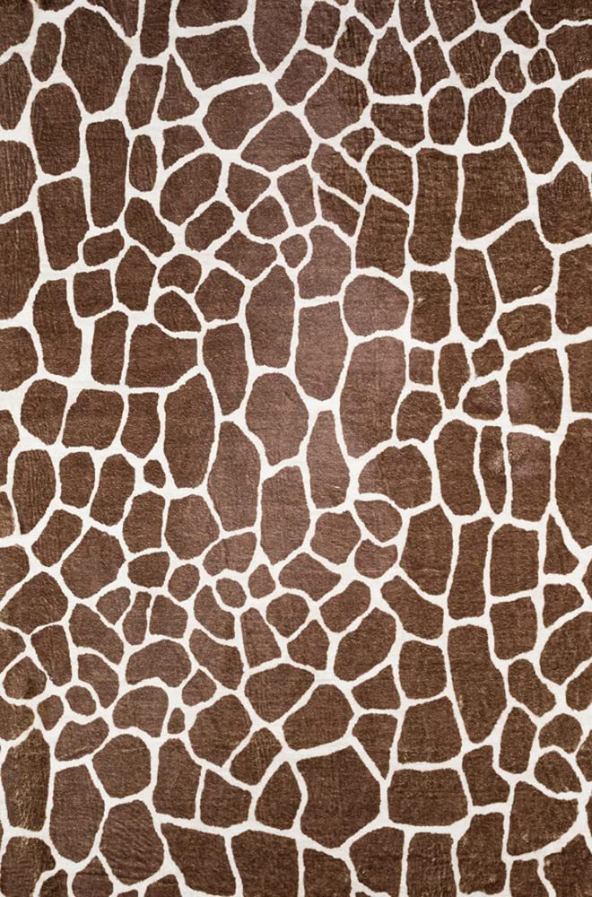 Dalyn Rugs Akina Giraffe Animal Print Ak4 Faux Fur Chocolate 5' X 7'6&quot;