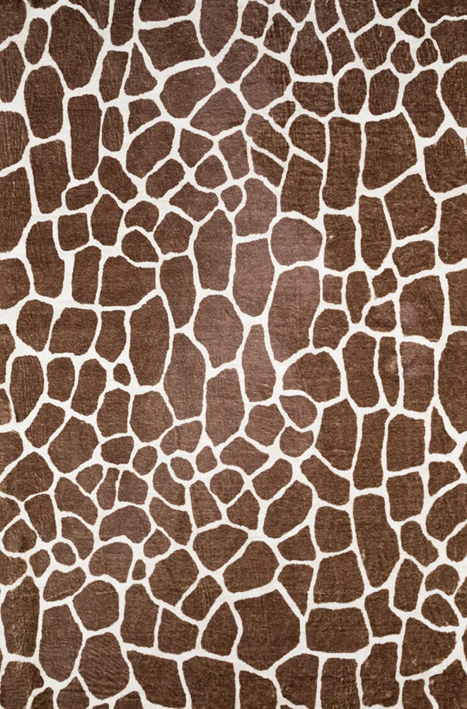 Dalyn Rugs Akina Giraffe Animal Print Ak4 Faux Fur Chocolate 5' X 7'6"