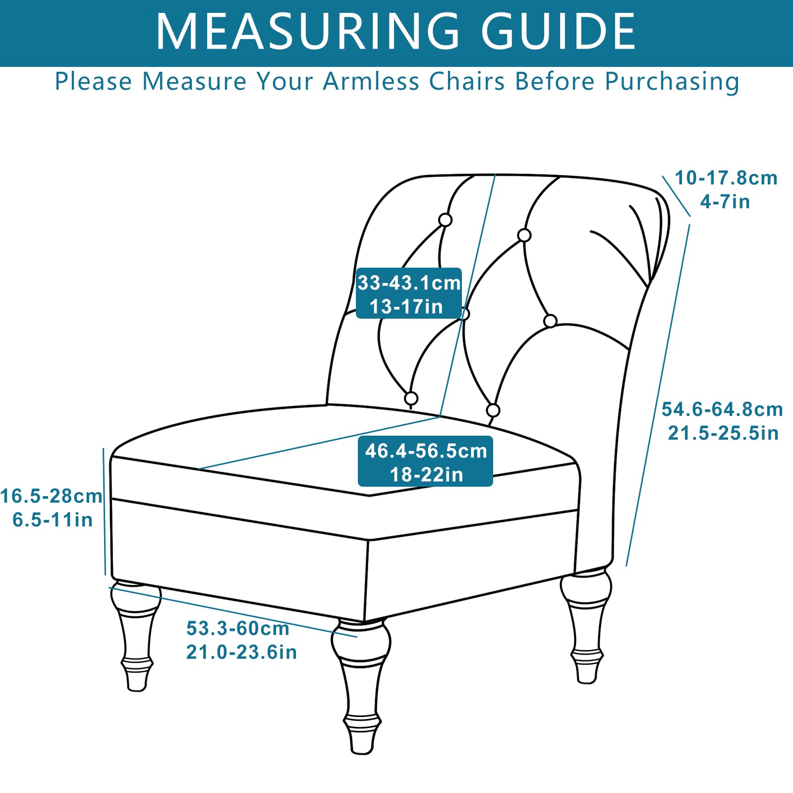 Liykimt Armless Accent Chair Cover Slipcover,Slipper Chair Stretch Spandex Removable For Armless Chair Furniture Protector For Living Dining Room Hotel (Beige, 1)