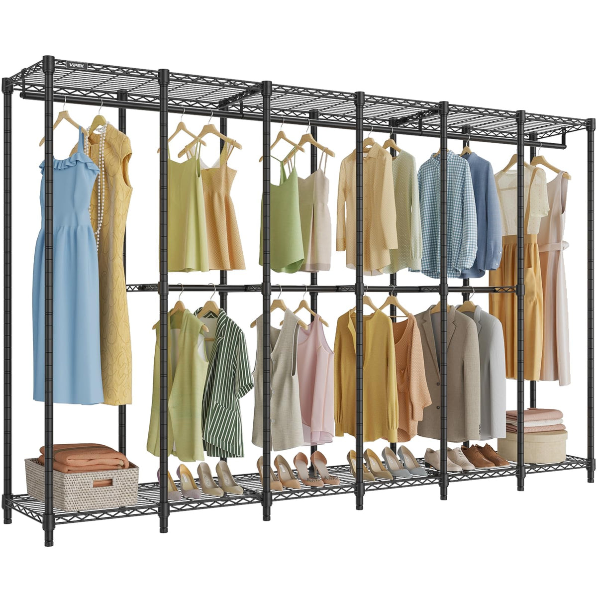 VIPEK V60 Basic Clothes Rack, Heavy Duty Closet Organizer System, Black