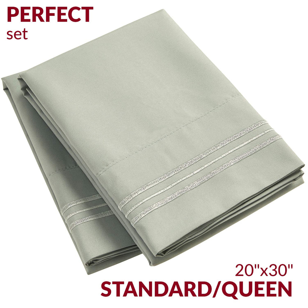 Mellanni Pillow Cases Standard Size Set Of 2 - Pillow Covers - Hotel Luxury Bedding Sheets & Pillowcases - Wrinkle, Fade, Stain Resistant (Set Of 2 Standard/Queen Size 20' X 30', Spa Mint)