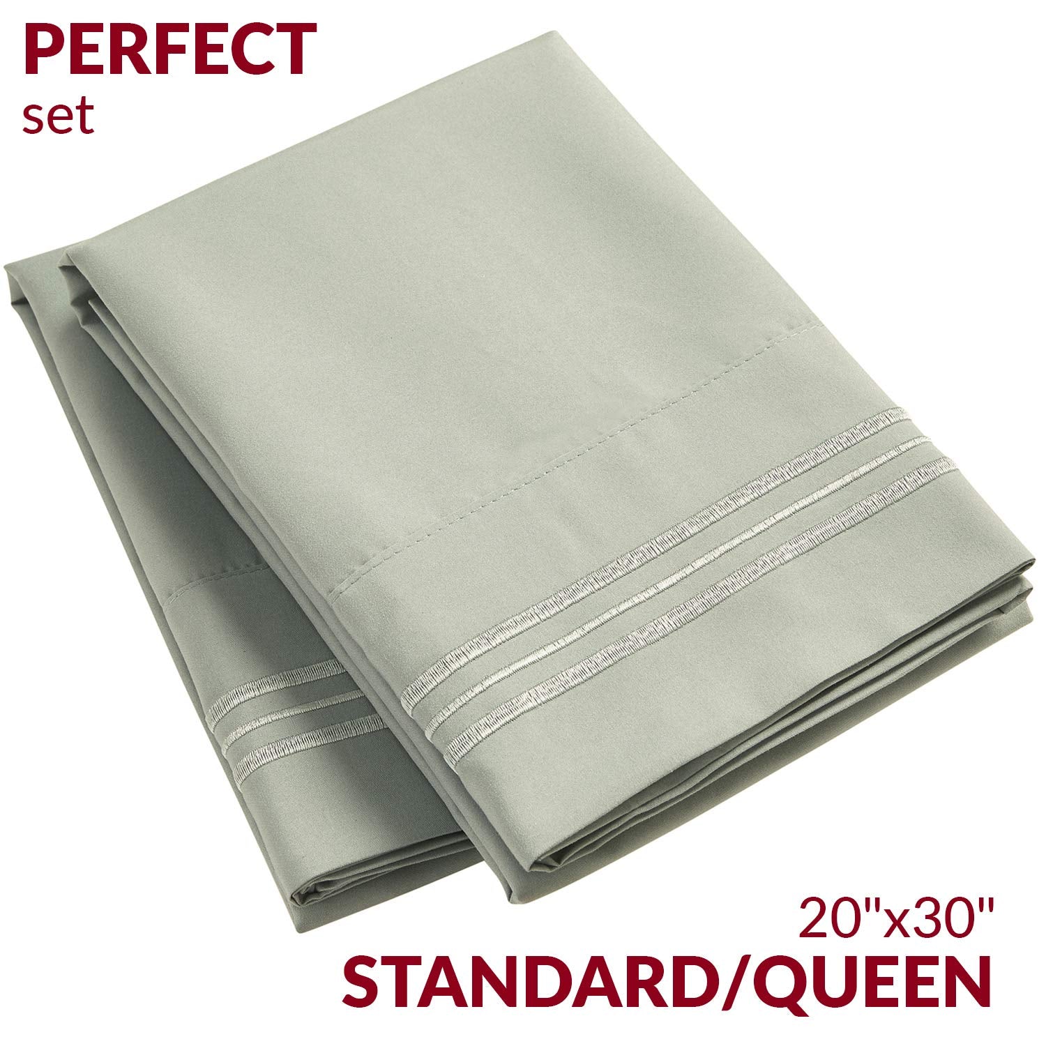 Mellanni Pillow Cases Standard Size Set Of 2 - Pillow Covers - Hotel Luxury Bedding Sheets & Pillowcases - Wrinkle, Fade, Stain Resistant (Set Of 2 Standard/Queen Size 20' X 30', Spa Mint)