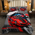 Homewish Sports Car Comforter Set Queen,Red Race Car Extreme Sport Bedding Set 3Pcs For Kids Teens Boys,Competitive Gaming Duvet