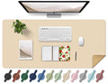 Bleswin Large Desk Pad 35.4'' X 17'', Non-Slip Desk Mat With Pu Leather & Natural Cork, Waterproof Writing Desk Natural Cork