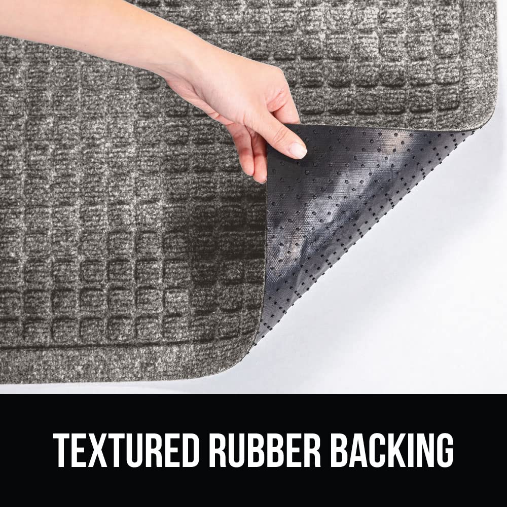 Gorilla Grip Ultra Absorbent Moisture Guard Doormat, Absorbs Up To 2.75 Cups Of Water, Stain And Fade Resistant, Spiked Rubber Backing, All Weather Mats Capture Dirt, Indoor Outdoor, 72X24, Charcoal