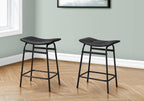 Monarch Specialties I 2384 Counter-Height Barstools, Set of 2, Modern Black Design