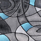 Flash Furniture Jubilee Collection Abstract Area Rug - High Pile Blue Olefin Rug - 2' X 3' Area Rug - Jute Backing - Hallway, Entryway, Bedroom, Living Room