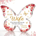 Glydein Romantic Valentines Day Gifts for Wife Her - 5x3.8x0.5 Inch Butterfly Acrylic Plaque Decor - Valentines Anniversary Chri