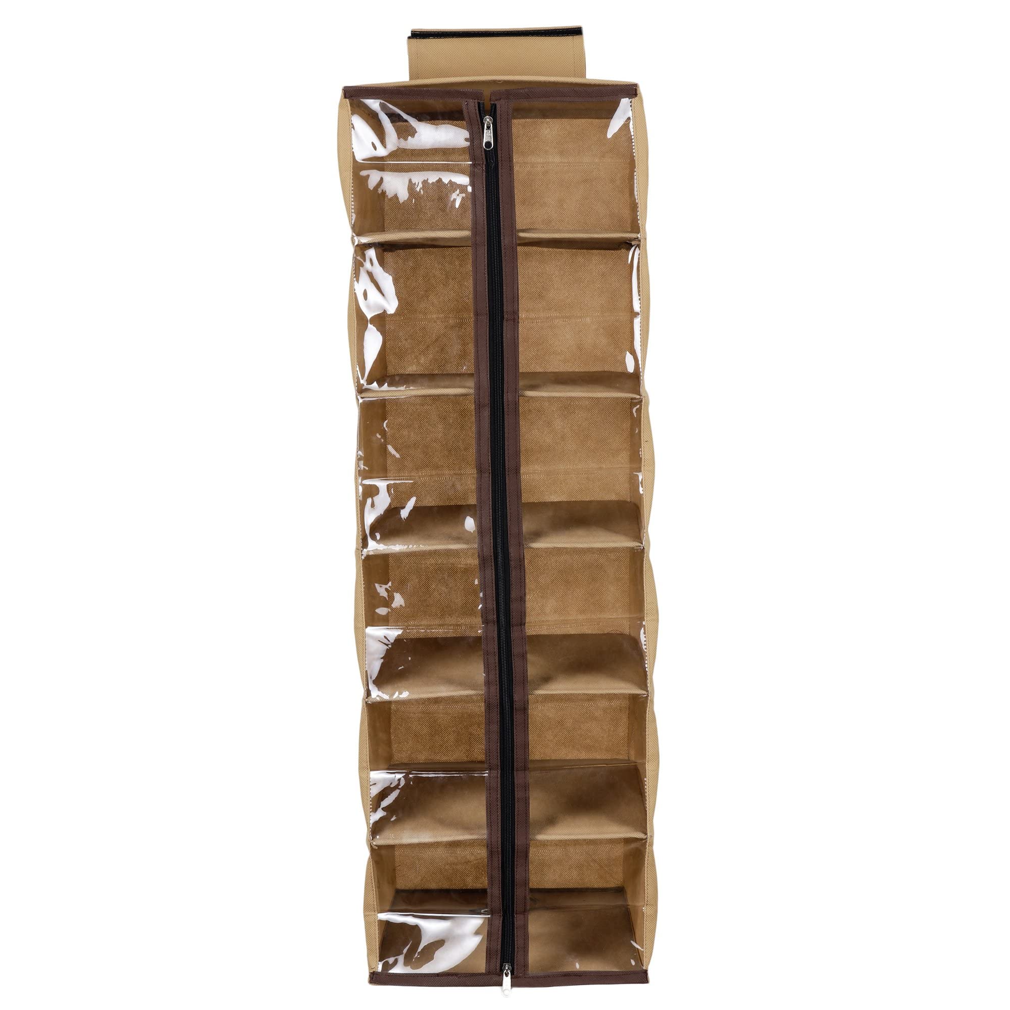 Shrey Creation Non Woven 6 Foldable Shelf Closet Hanging Wardrobe With Zip Clothes Organizer & Storage Hanger For Family Closet 