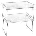 Masirs Clear Stackable Shelf, Easily Organize Your Kitchen Counter and Cabinet Shelves While Creating Extra Storage Space with T