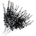 Tinsow Black Artificial Eucalyptus Stem Bulk Halloween Faux Eucalyptuses Wedding Bouquet Centerpiece Home Decor (65, Black)