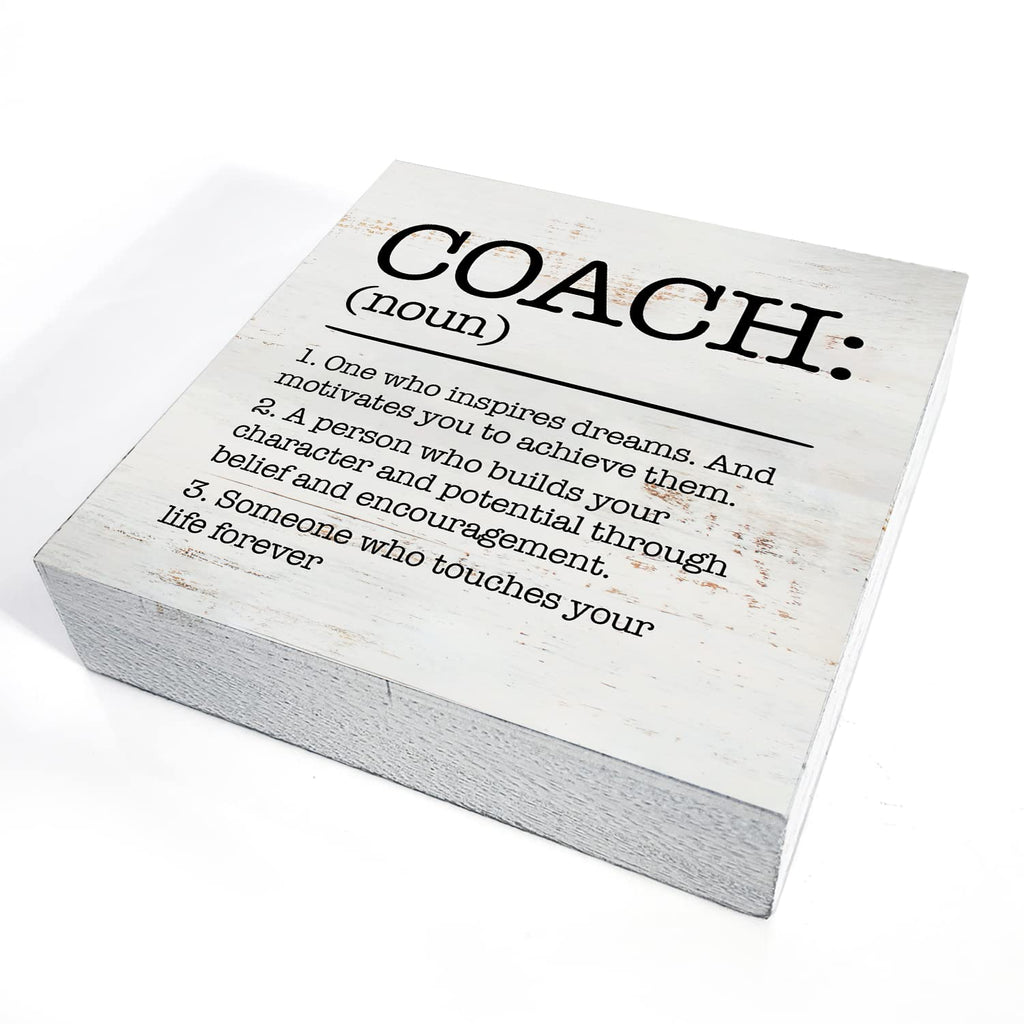 Hdky Wood Box Sign, Coach Definition, 5 X 5 Inches, Rustic Decorative Signage For Wall And Desktop, Ideal Gift For Any Occasion