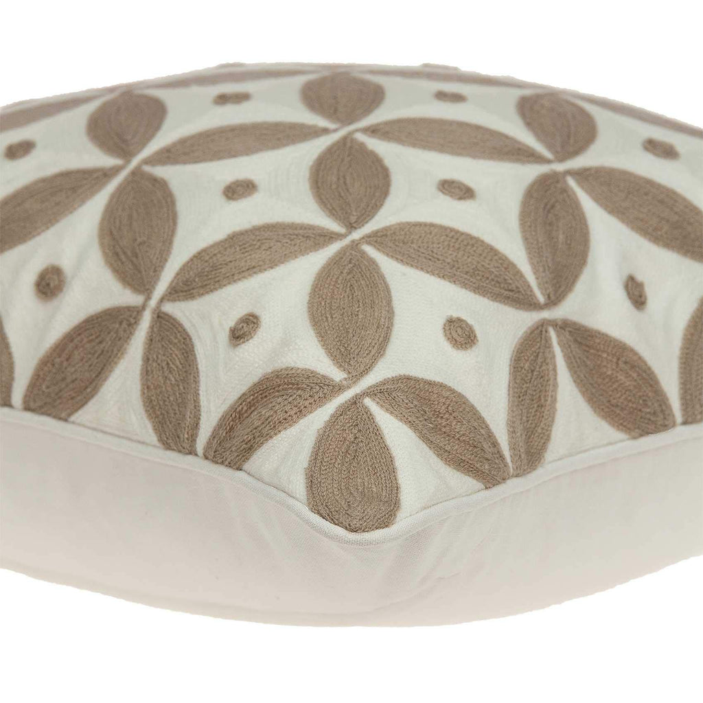 20' X 7' X 20' Transitional Beige and White Accent Pillow Cover with Poly Insert