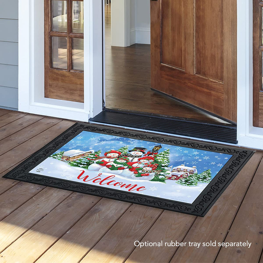 Briarwood Lane Caroling Snowmen Christmas Doormat Welcome Indoor Outdoor 30' X 18'