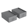 SONGMICS Set of 2 Large Size Wardrobe Clothes Organizers, 6-Compartment Foldable Drawer Organizers with Handles, 16.5 x 11.8 x 6