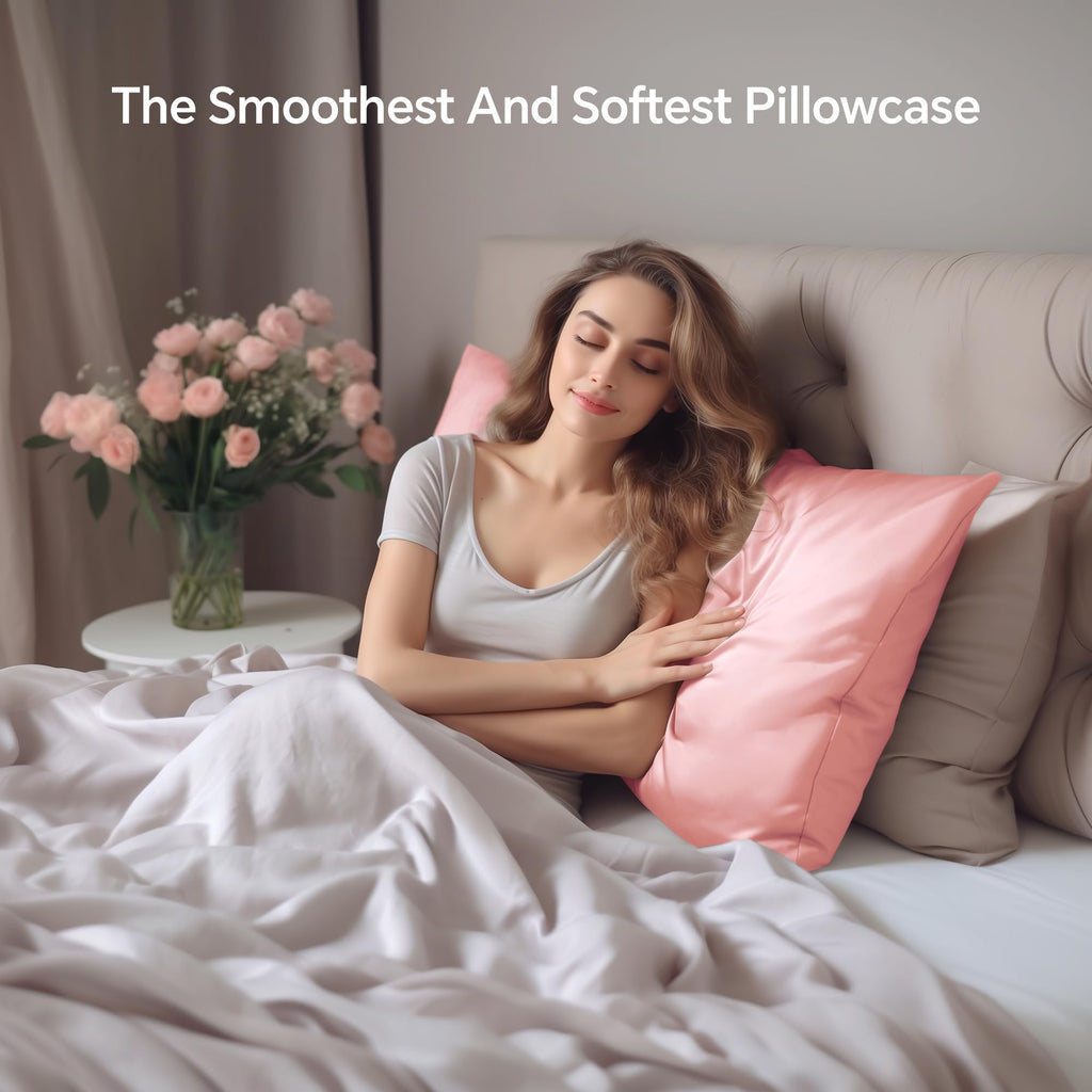Infiixso Mulberry Silk Pillowcase For Hair And Skin, Silk Pillow Cases King Size With Hidden Zipper 20''X40'', Extraordinary Smo