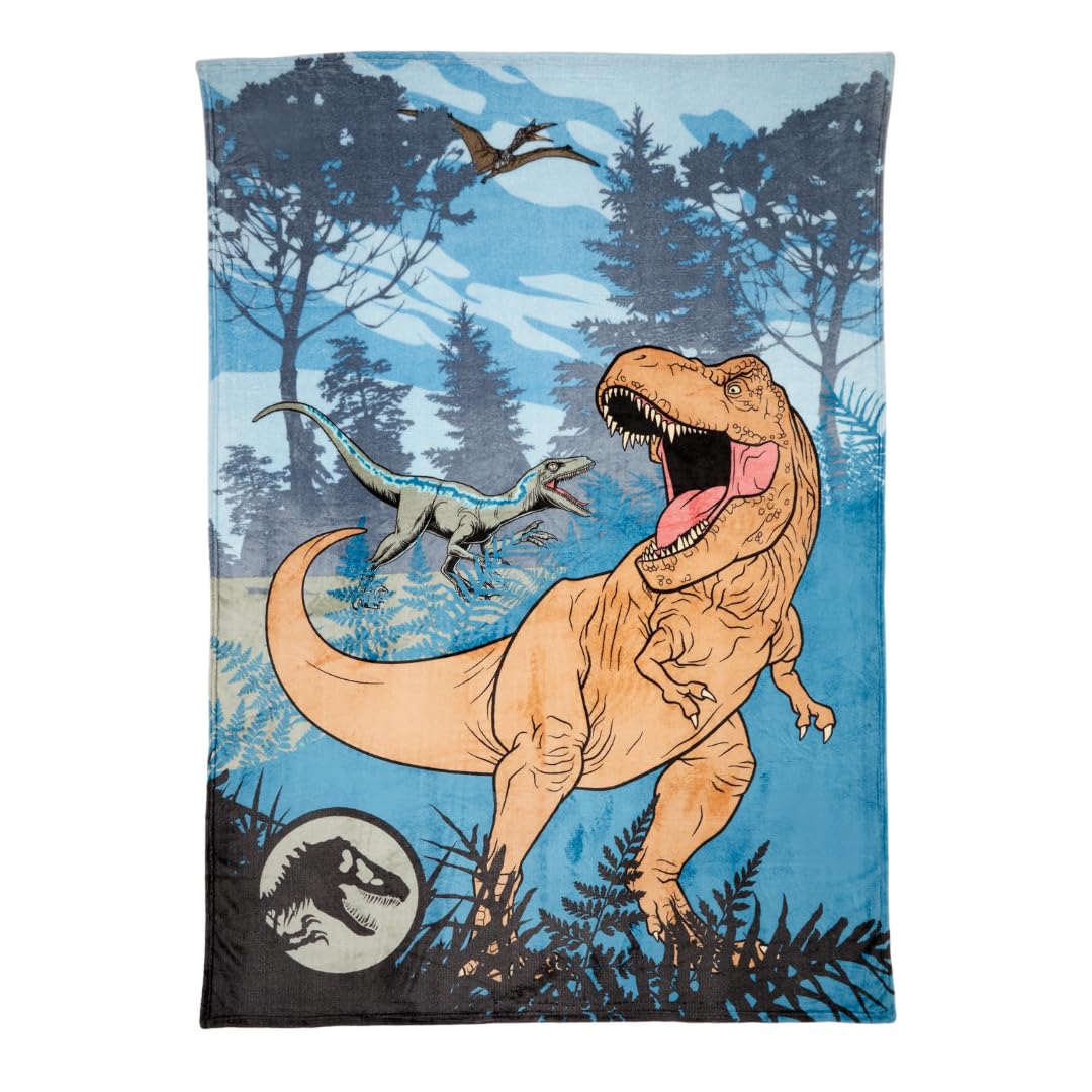 Franco Jurassic World Kids Bedding Super Soft Plush Throw Blanket, 62 in x 90 in, (Officially Licensed Product)