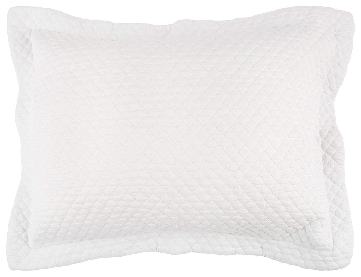 Rizzy Home | BQ4521 | Cotton Standard Sham | 20&quot;x26&quot; White/Neutral/ Solid