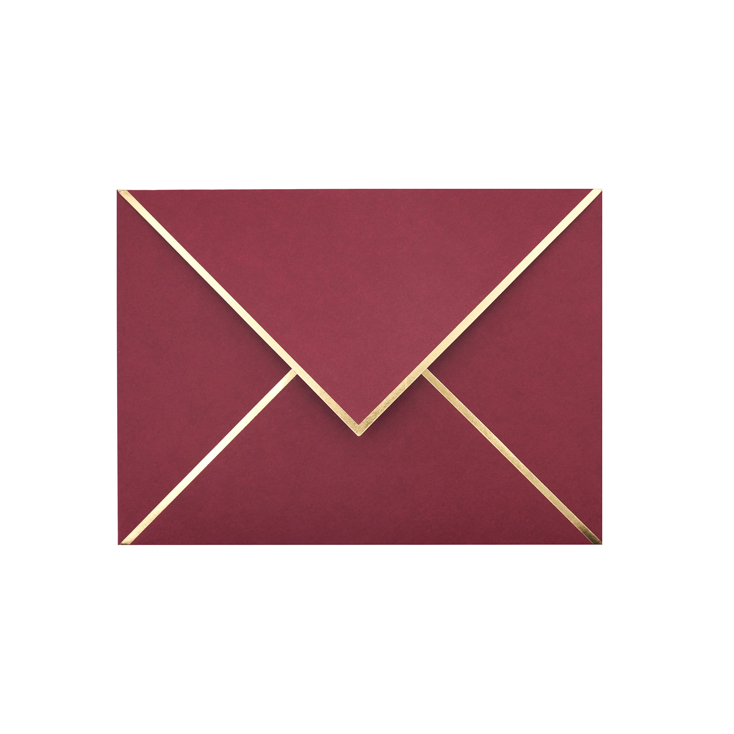 A7 Envelopes - 25-Pack V Flap Foil Border Luxury Mailing Envelopes For 5' X 7' Cards - For Wedding, Invitations, Baby Shower,