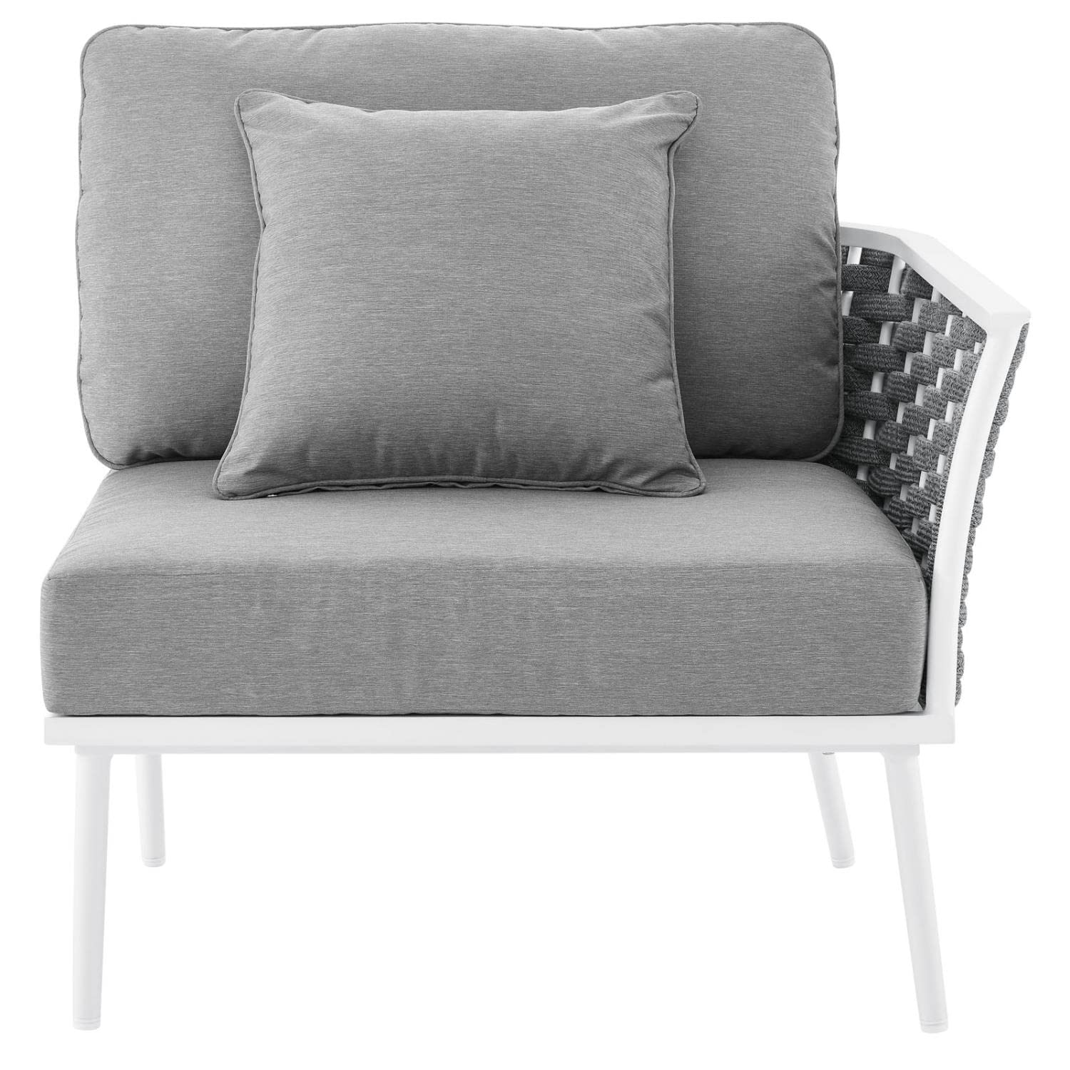 Modway Stance Modern Fabric & Aluminum Outdoor Right-Facing Armchair in Gray