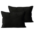 Encasa Xo Throw Pillow Covers 12X20 In Set Of 2 Jet Black | No Inserts | Cotton Pillow Covers For Living Room, Bed, Sofa, Couch