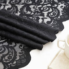 Aligogo Black Floral Valances For Windows Halloween Victorian Scalloped Sheer Valance Curtain For Bathroom Door Basement Windows