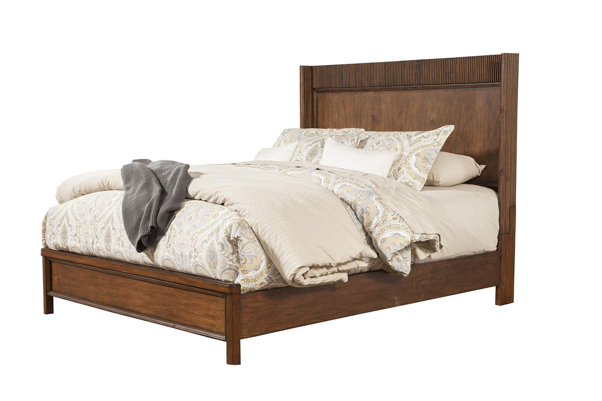 Alpine Furniture Panel Bed Queen Burgandy