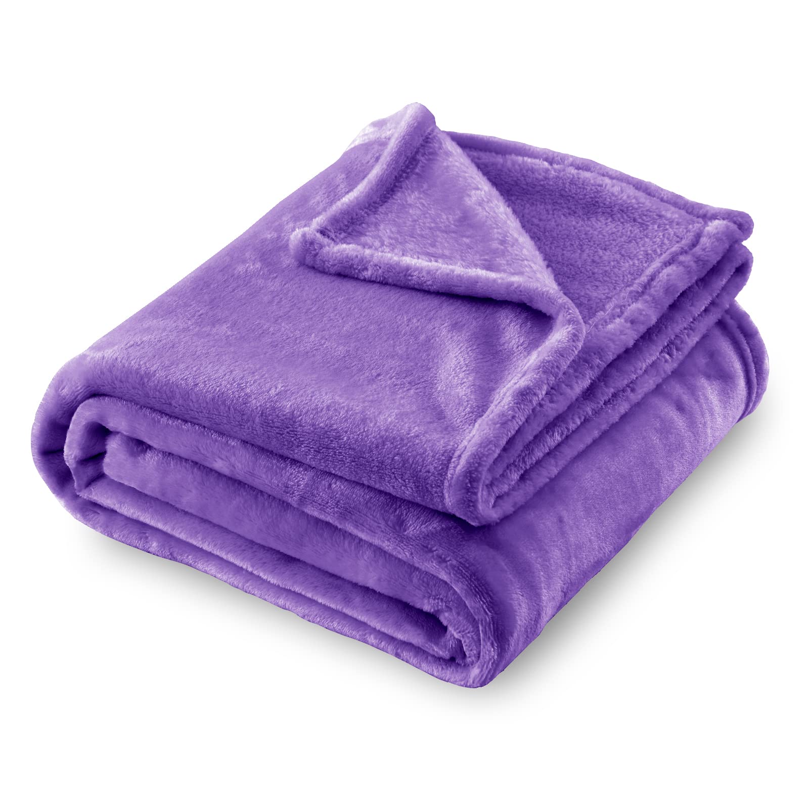 Sochow Flannel Fleece Blanket Throw Size, All Season Lightweight Super Soft Cozy Blanket For Bed Or Couch, Purple, 50X60 Inches