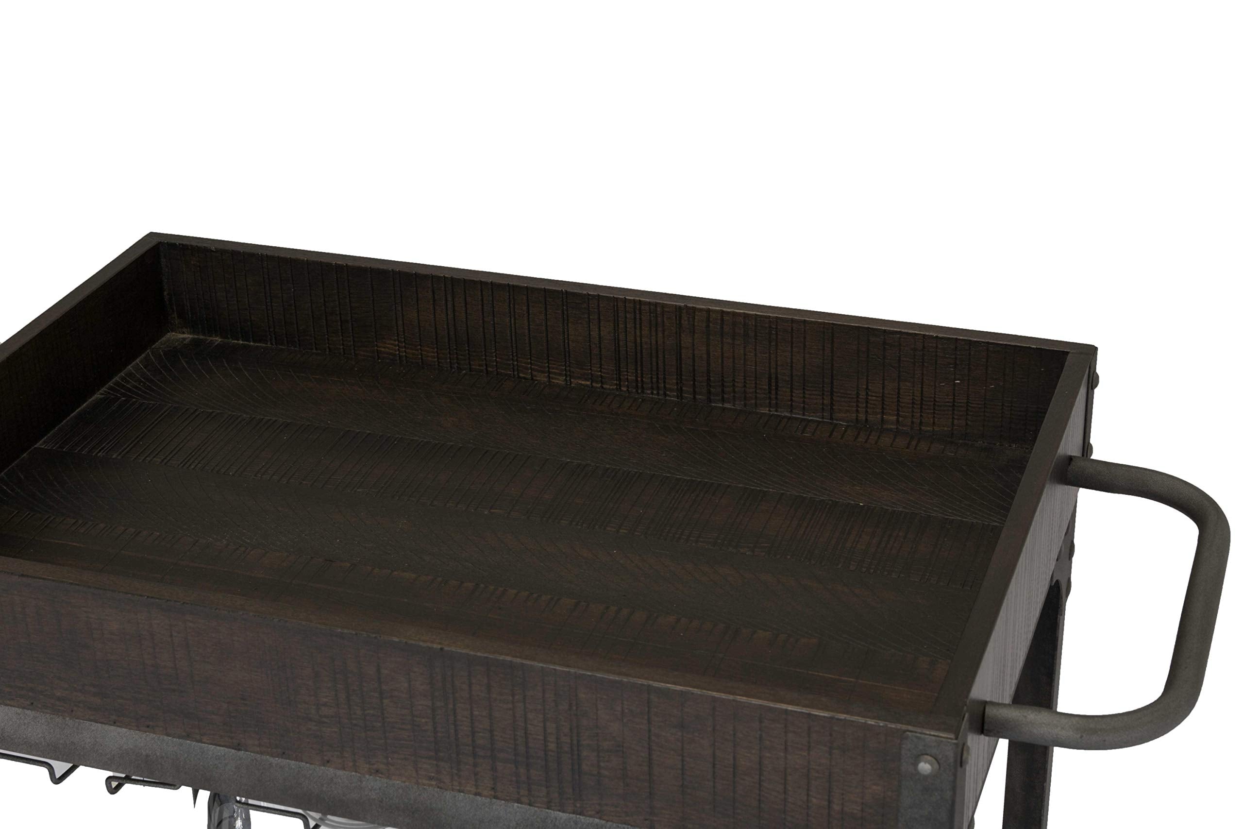 Best Quality Furniture Server Cart, Rustic Expresso