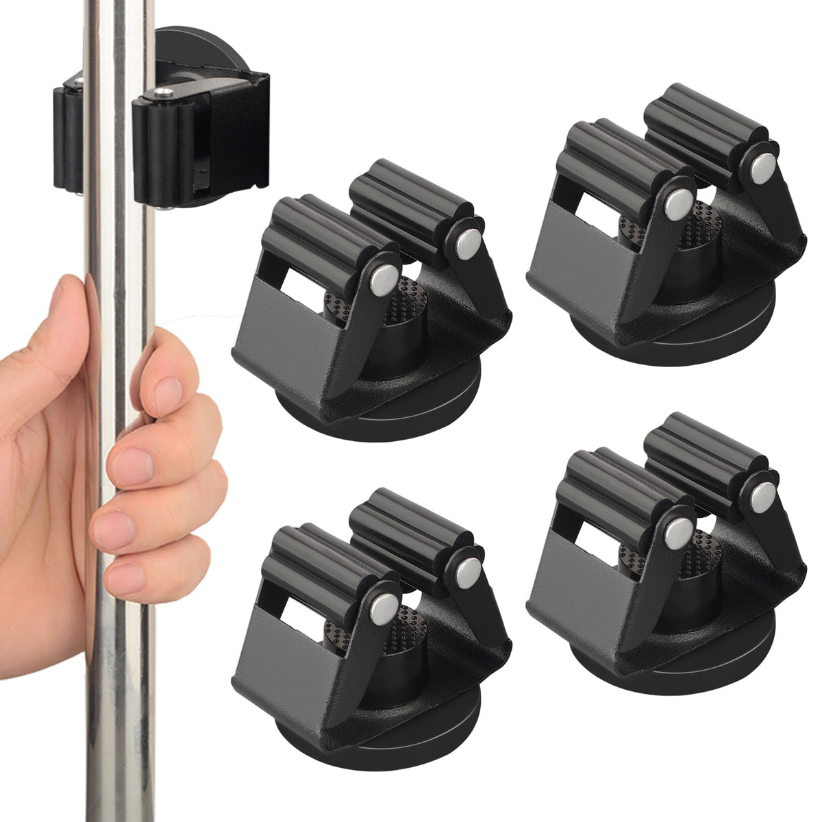 Mutuactor Magnetic Mop Broom Holder,4Pcs Heavy Duty Magnetic Broom Holder For Cleaning Tools Storage,F1.69    Stability Magnet B